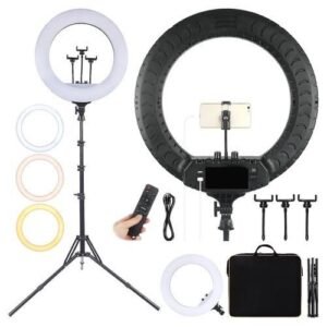 18 inches Portable Photography Ring Light LED with Tripod Stand 80W - Black