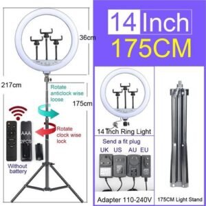 Buy Ring Light LED Selfie 8 10 12 14 Inch With Stand Trod Desktop Dimmable Lamp Photo Video Camera Phone Makeup Live Fill in Kumasi