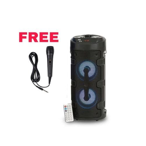 Buy Bt Bluetooth Portable Speaker with Remote - Black + FREE Microphone in Kumasi a