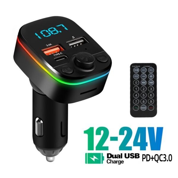 Buy Fm Bluetooth 5.0 Car Charge Dual Usb Porttype-C Charge Handsfree Call Wireless Aux Audio Modulator Mp3 Player in Kumasi aa
