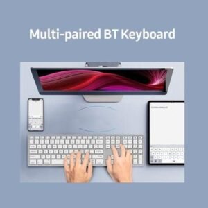 Buy Multi-paired BT Keyboard 109-key Wireless Keyboard Support for IOS/Android/Windows System Silver NO5 in Kumasi