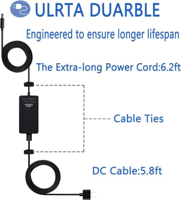 Buy Surface Dock Charger, KSW KINGDO 90W 15V 6A Surface Docking Charger Compatible Surface Docking Station(PD9-00003),Model 1749, Surface Pro 4 Surface Book with 6.2ft Power Cord in Kumasi a - Image 3