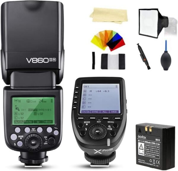 Buy Godox V860II-N GN60 Li-ion Camera Flash Speedlite for Nikon Cameras & Godox XPro-N Wireless Trigger in Kumasi a
