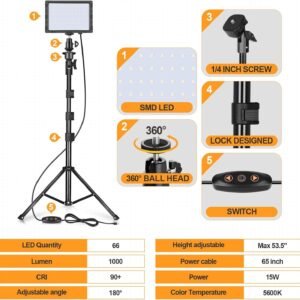 Buy Emart LED Video Light 11 Brightness4 Color Filters Dimmable Photography Continuous Table Top Lighting in Kumasi 11