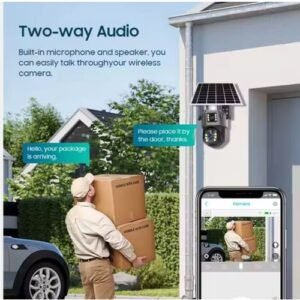 Buy Ptz 4G Sim or wifi Solar Outdoor Dual Lens 8MP IP Camara Solar Panel CCTV Security Built in Battery PIR Cam V380 in Kumasi a