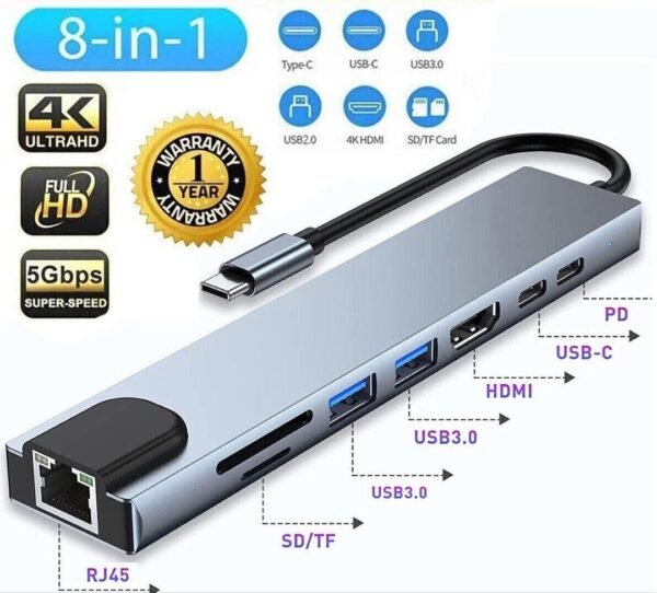 Buy USB C Hub RJ45 Ethernet HDTV VGA Type C USB 3.0 2.0 SD TF Card Reader Dock for MacBook iPad Samsung S20 Dex Switch PS5 in Kumasi n - Image 7