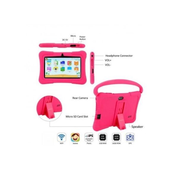 Allwinner Kids Tablet - 7"- 1GB RAM - 16GB HDD - Pink