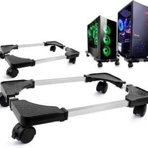 Buy CPU Stand for PC Desktop Rolling Dolly Deear Adjustable Mobility Multi Purpose Heat Protection Black in kumasi 1
