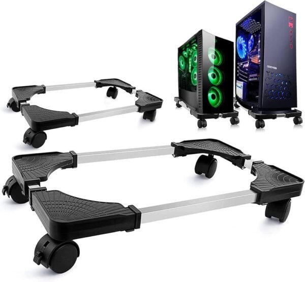 Buy CPU Stand for PC Desktop Rolling Dolly Deear Adjustable Mobility Multi Purpose Heat Protection Black in kumasi 1
