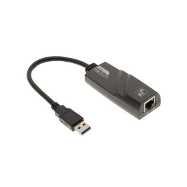 Black High-Speed USB 3.0 Ethernet Network Adapter - 10/100/1000Mbps