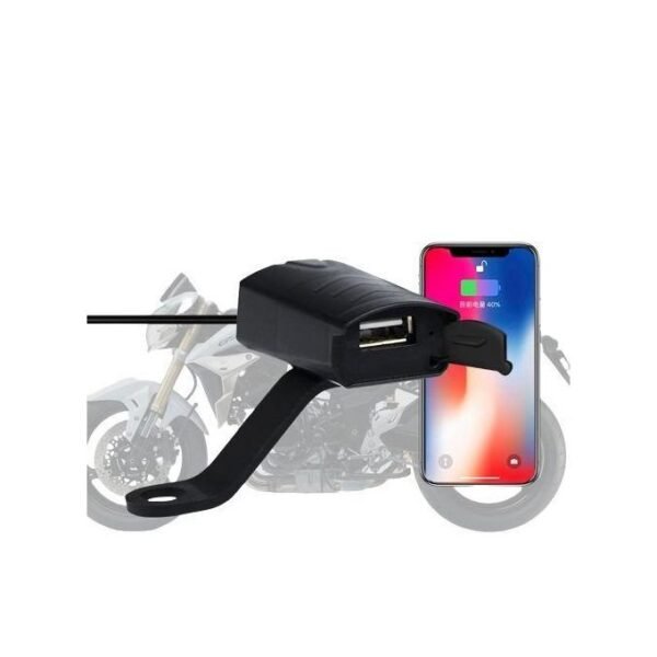Black Motorcycle Phone Charger