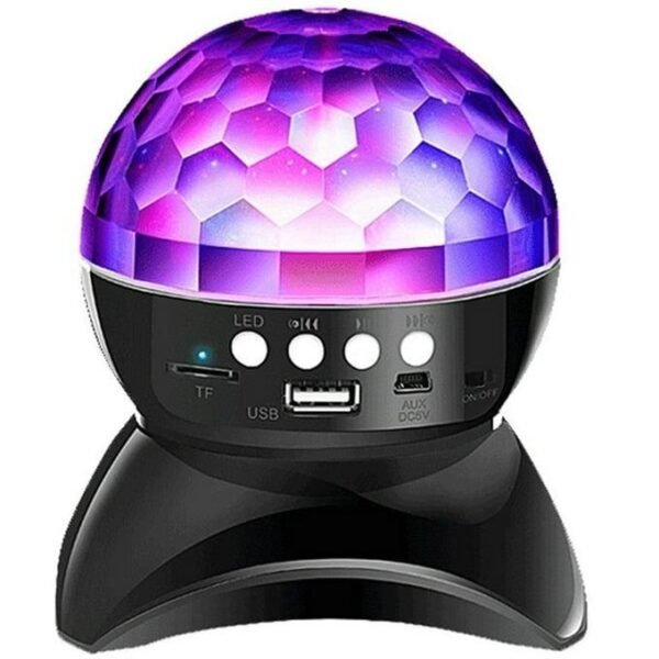 Black RGB Disco Ball Speaker with LED Light Display