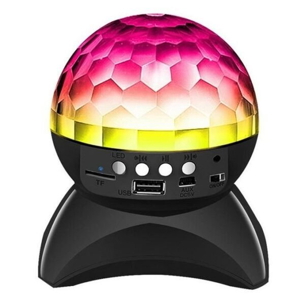 Black RGB Disco Ball Speaker with LED Light Display