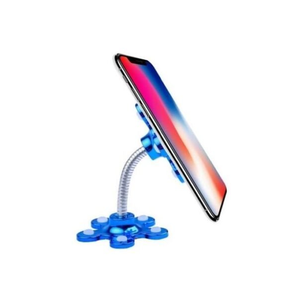 Blue Suction Phone Holder for Car Dashboards and Surfaces