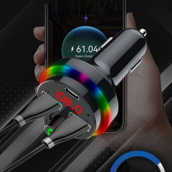 Bluetooth 5.0 Car Charger FM Transmitter with Type-C Dual USB and MP3 Music Player in kumasi