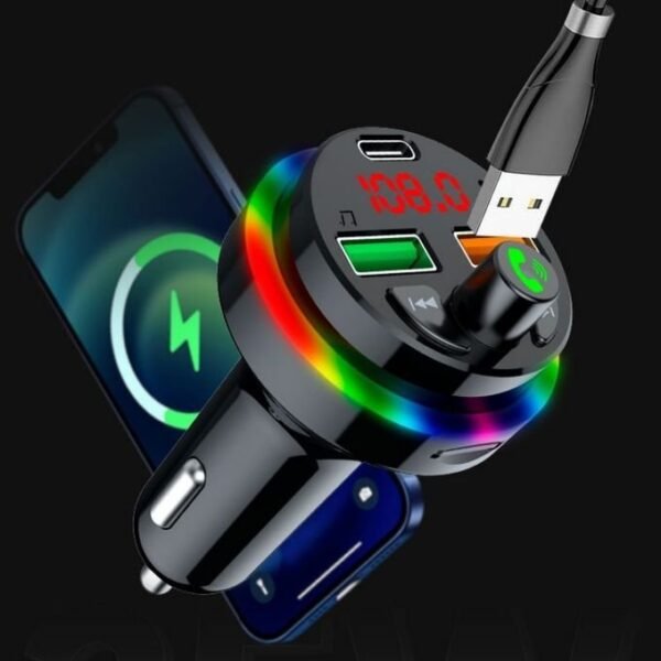 Bluetooth 5.0 Car Charger FM Transmitter with Type-C Dual USB and MP3 Music Player in kumasi