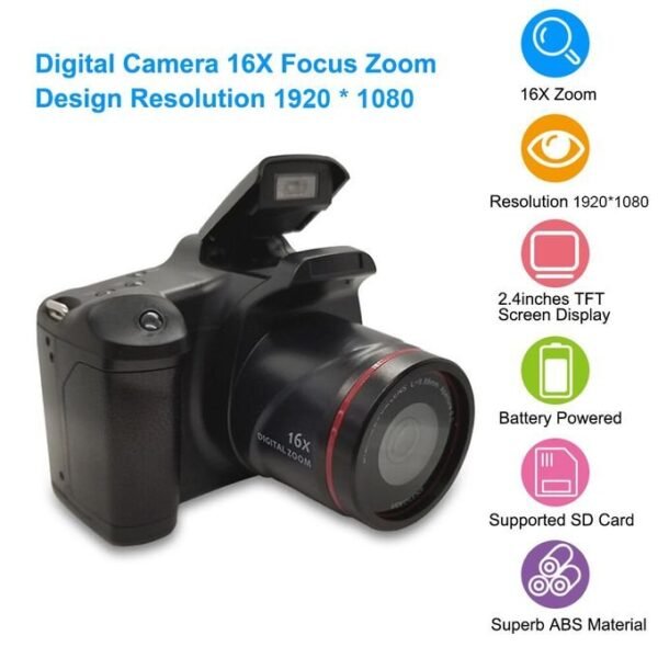 Compact HD CMOS Digital Camera with Manual Camcorder Function