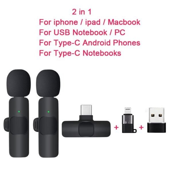 Dual Mini Wireless Lavalier Microphone for Podcasting and TikTok on Mobile Phones