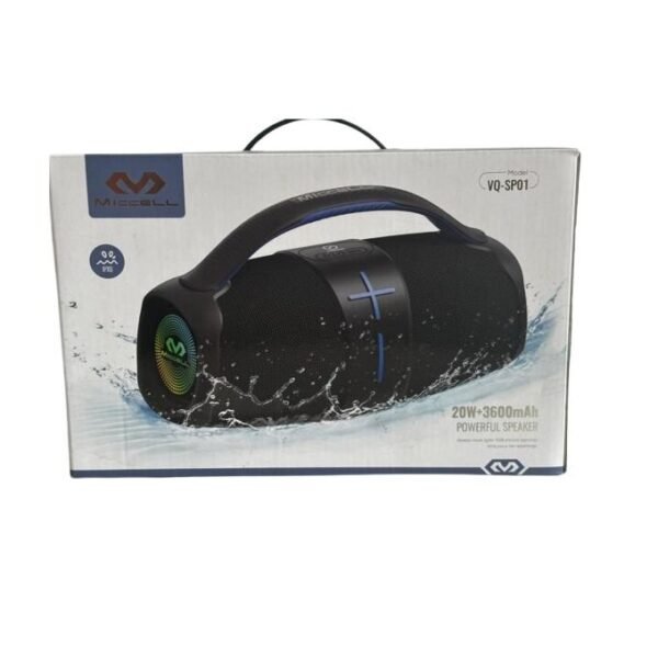 Miccell - High-Performance Portable Speaker - 20W - 3600mAh - VQ - SP01 S2502 - Black