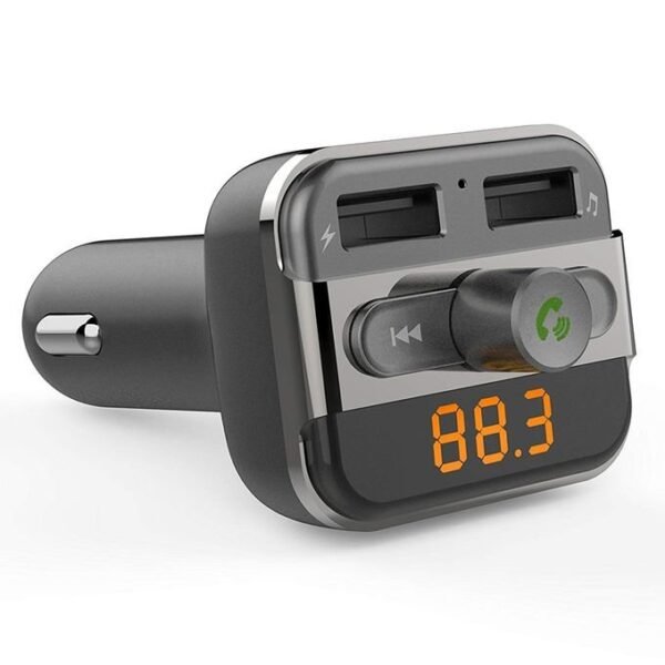 Porodo Black Wireless FM Transmitter with 3.4A Hands-Free Capability
