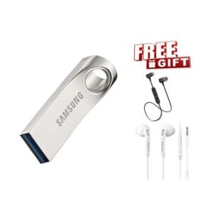 Samsung 64GB 3.0 USB Flash Drive - Silver with Complimentary Bluetooth Headset and Earpiece - Silver