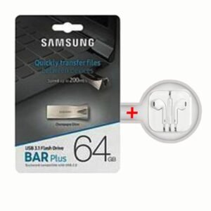 Samsung 64GB USB BAR Flash Drive - Silver + Complimentary Earpiece