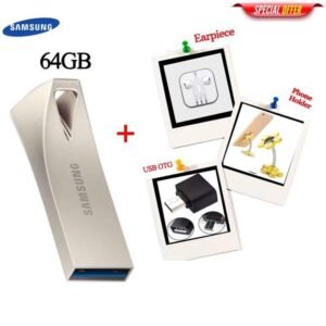 Samsung 64GB USB Flash Drive - Silver (Includes Phone Holder