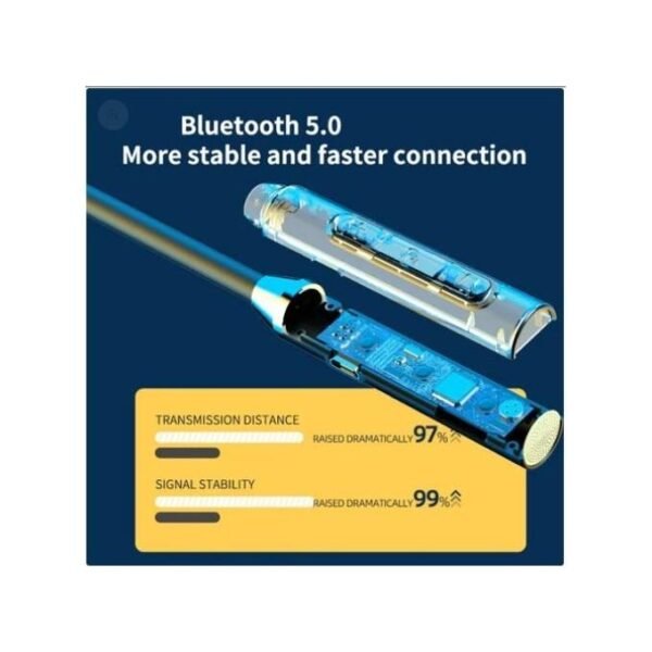 Stereo Noise Cancelling Sports Wireless Bluetooth Neck-mounted Earphone - Blue