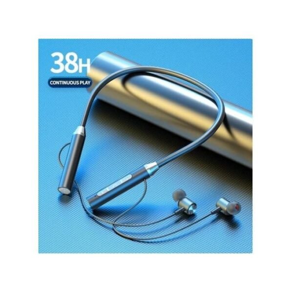 Stereo Noise Cancelling Sports Wireless Bluetooth Neck-mounted Earphone - Blue