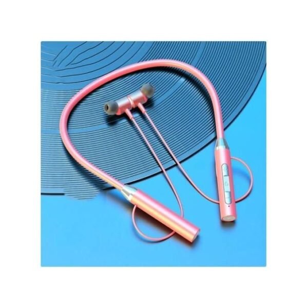 Stereo Noise Cancelling Sports Wireless Bluetooth Neck-mounted Earphone - Pink