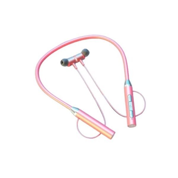 Stereo Noise Cancelling Sports Wireless Bluetooth Neck-mounted Earphone - Pink