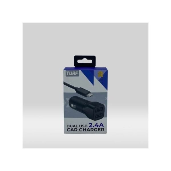 Turf Dual USB Car Charger - 2.4A in Black in kumasi