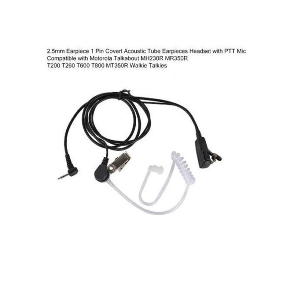Walkie Talkie 2.5mm Earpiece 1 Pin Covert Acoustic Tube