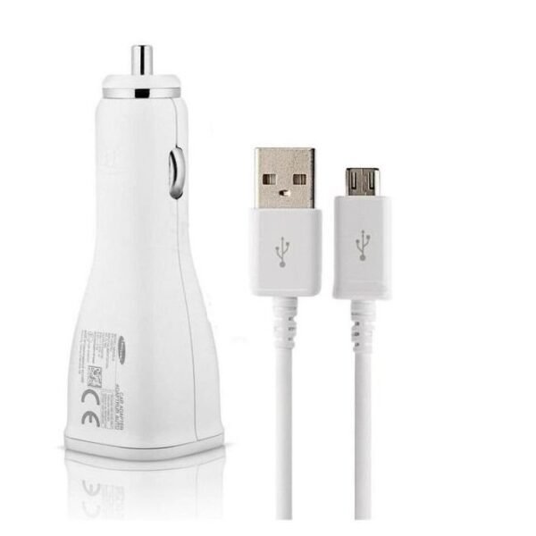 White Fast Charger for Car - Micro USB - 100-240V