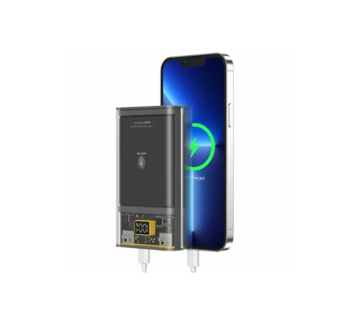20000mAh Green Transparent Power Bank with QC 22.5W Integration