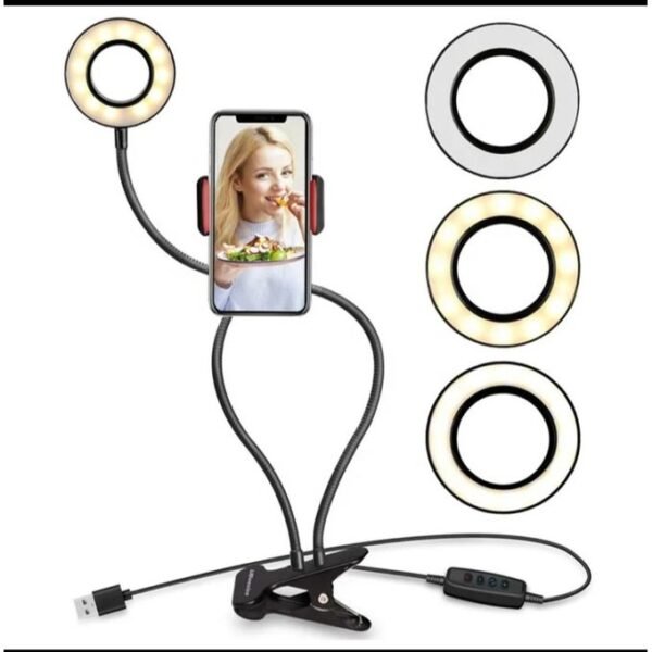 AB LED Desktop Ring Light for Video Selfies - Perfect for YouTube Live Streaming and TikTok
