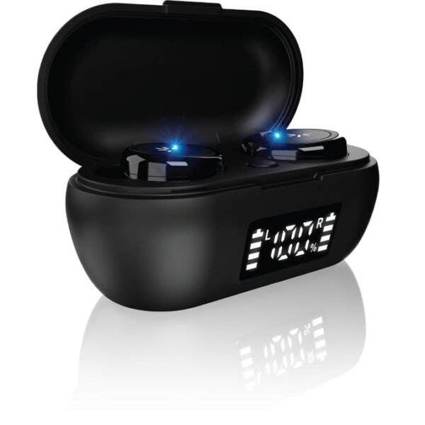 Case Logic True Wireless Earbuds with Charging Case in Black, Model CL-AU-BE-115