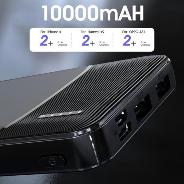 EASYPIE 10000mAh Dual Fast Charge Portable Power Bank with 37W Type-C and Micro-USB