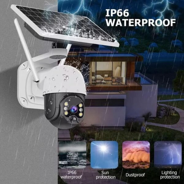 Latest Trending Wifi Solar ICSEE Wireless Battery-Powered Camera, HD 4MP PIR IP CCTV Security Camera for Outdoor Use, IP66 Waterproof