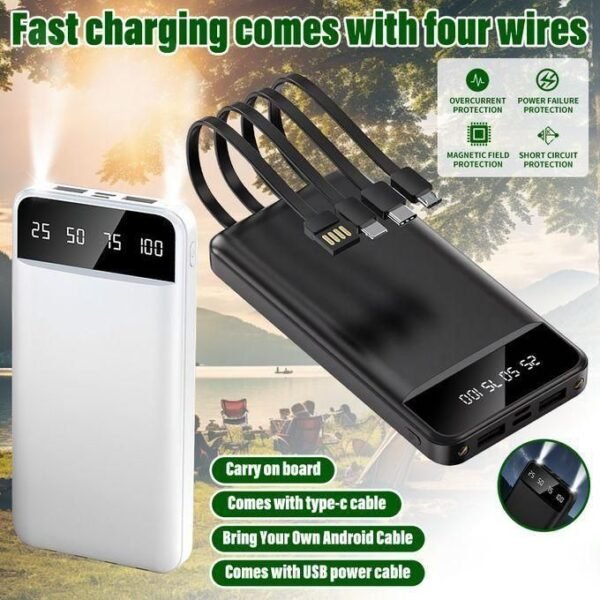 White 3-in-1 Cmopol 30,000mAh Portable Power Bank