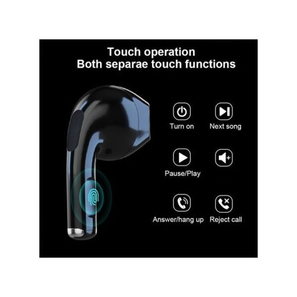 Wireless Bluetooth Earbuds with Touch Control and Built-in Microphone